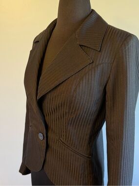 H&M Brown Pinstripe Tailored Blazer